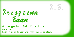 krisztina baan business card